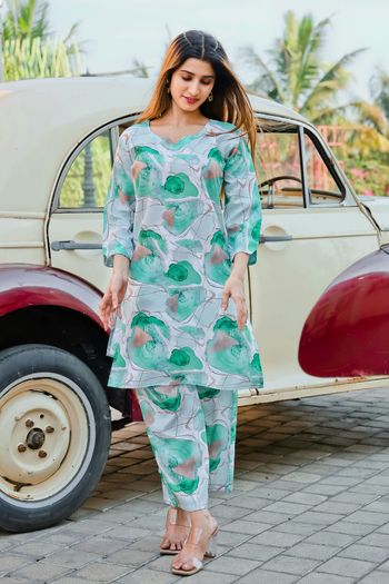 Cotton Digital Print Stitched Co-Ord Set WW05730300