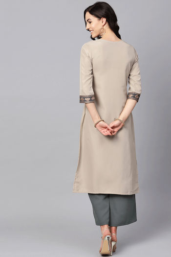 Crepe Stitched Solid Kurti KR04511924