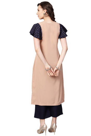 Crepe Stitched Solid Kurti KR04511927