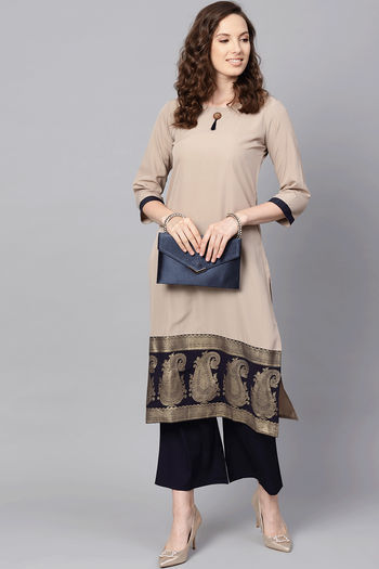 Crepe Stitched Solid Kurti KR04511928