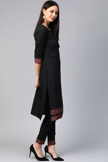 Crepe Stitched Solid Kurti KR04511944