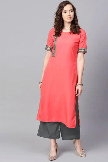 Crepe Stitched Solid Kurti KR04511925