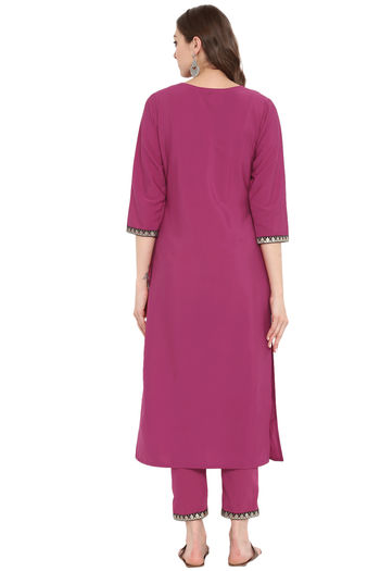 Crepe Stitched Solid Kurti KR04511921