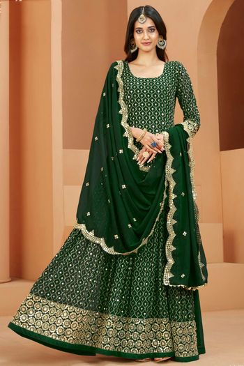 Faux Georgette Semi Stitched Anarkali Suit SM01640309