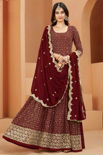 Faux Georgette Semi Stitched Anarkali Suit SM01640312