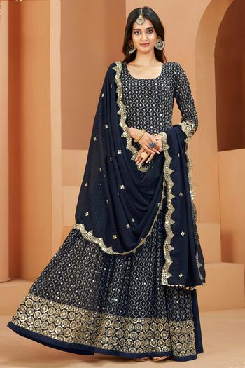 Faux Georgette Semi Stitched Anarkali Suit SM01640311