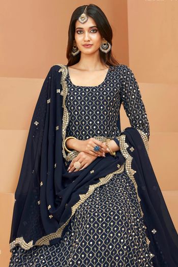 Faux Georgette Semi Stitched Anarkali Suit SM01640311