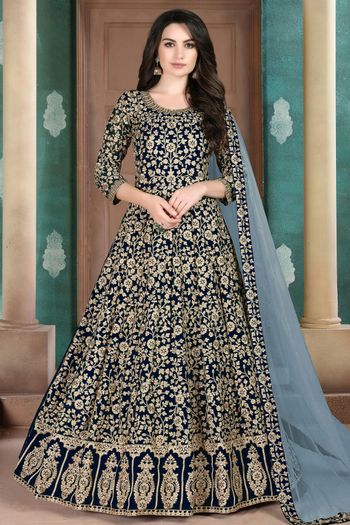 Faux Georgette Semi Stitched Anarkali Suit SM01640361