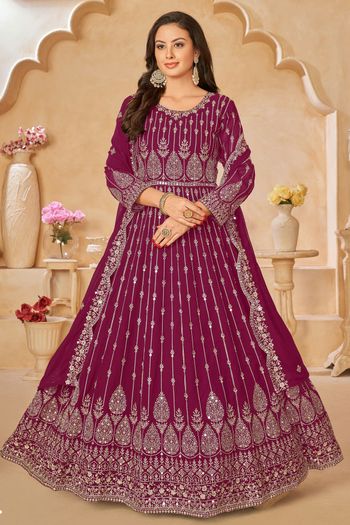 Faux Georgette Semi Stitched Anarkali Suit SM01640327