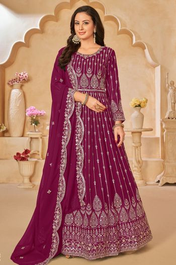 Faux Georgette Semi Stitched Anarkali Suit SM01640327