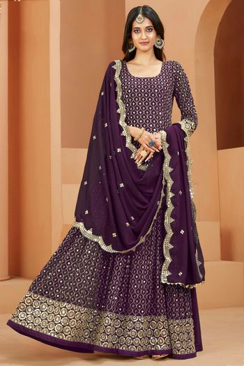 Faux Georgette Semi Stitched Anarkali Suit SM01640310