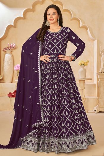 Faux Georgette Semi Stitched Anarkali Suit SM01640407