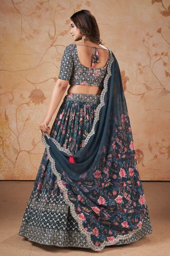 Faux Georgette Semi Stitched Designer Lehenga Choli LD05730143