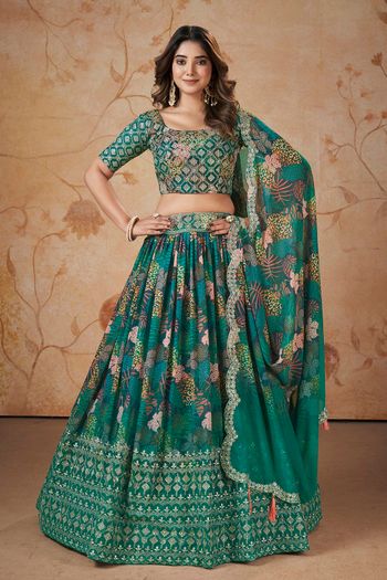 Faux Georgette Semi Stitched Designer Lehenga Choli LD05730142