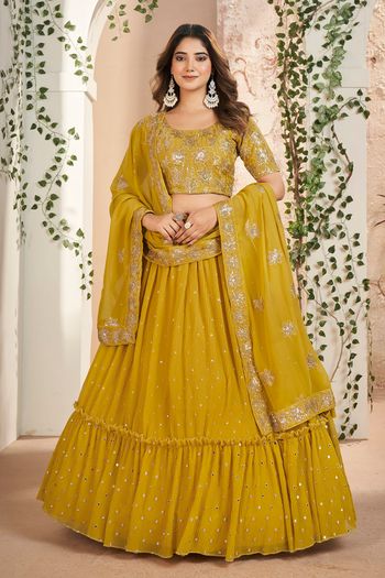 Faux Georgette Semi Stitched Designer Lehenga Choli LD05730138