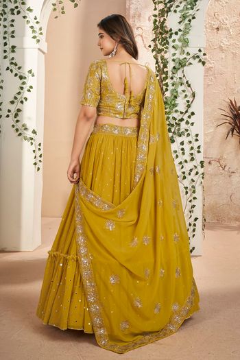 Faux Georgette Semi Stitched Designer Lehenga Choli LD05730138