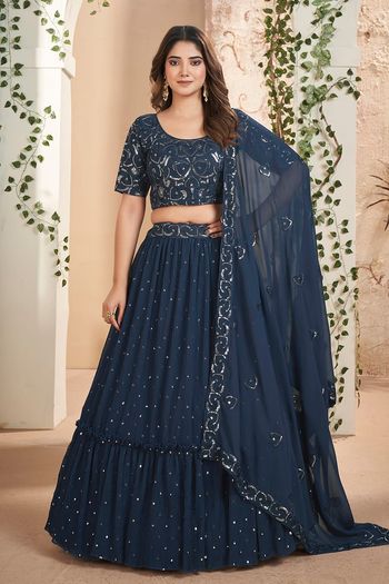 Faux Georgette Semi Stitched Designer Lehenga Choli LD05730139