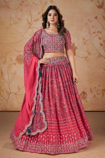 Faux Georgette Semi Stitched Designer Lehenga Choli LD05730144