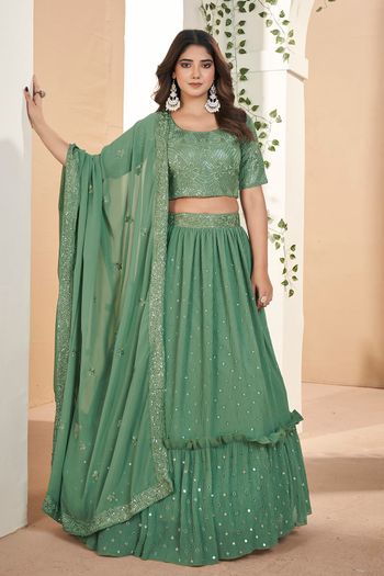 Faux Georgette Semi Stitched Designer Lehenga Choli LD05730137