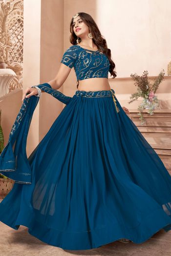 Faux Georgette Semi Stitched Designer Lehenga Choli LD05730062