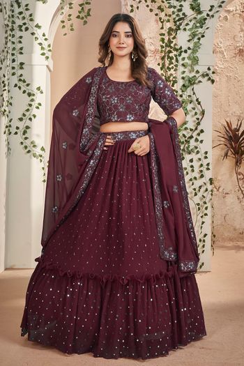 Faux Georgette Semi Stitched Designer Lehenga Choli LD05730140