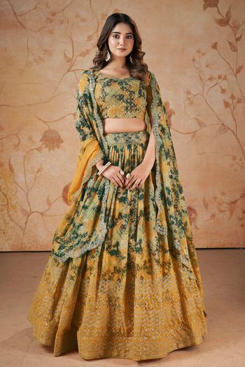 Faux Georgette Semi Stitched Designer Lehenga Choli LD05730141