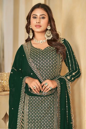 Faux Georgette Semi Stitched Sharara Suit SS01640425