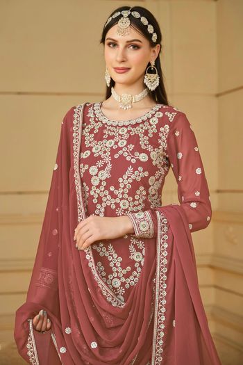 Faux Georgette Semi Stitched Sharara Suit SS01640432