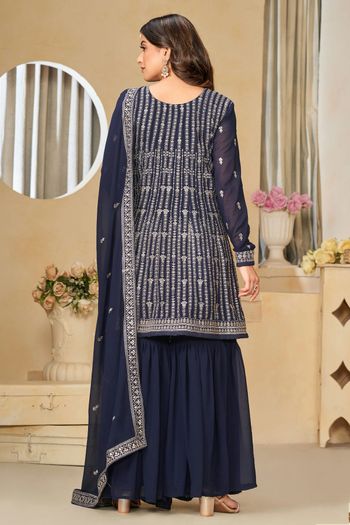 Net Semi Stitched Sharara Suit SS01640358