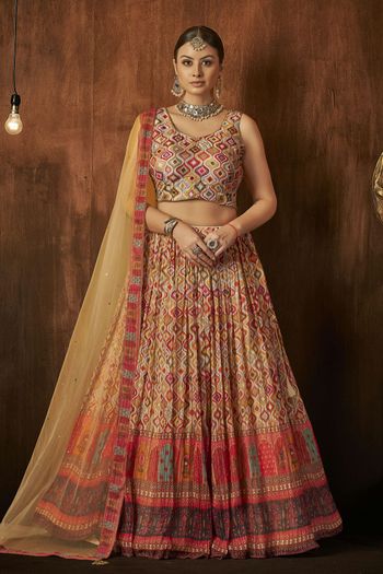 Georgette Digital Print Stitched Lehenga Choli LD01041108