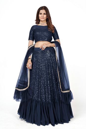 Georgette Semi Stitched Designer Lehenga Choli LD05730064