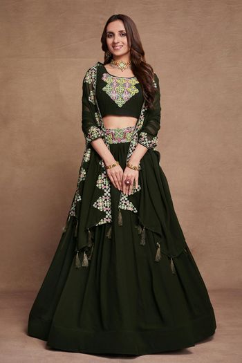 Georgette Semi Stitched Designer Lehenga Choli LD05730131