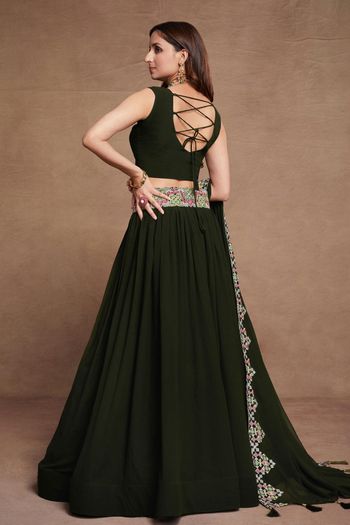 Georgette Semi Stitched Designer Lehenga Choli LD05730131