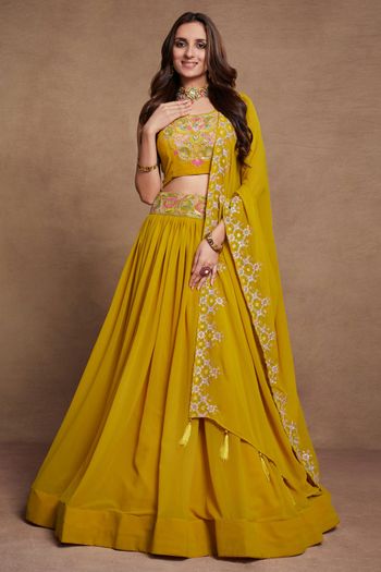 Georgette Semi Stitched Designer Lehenga Choli LD05730133