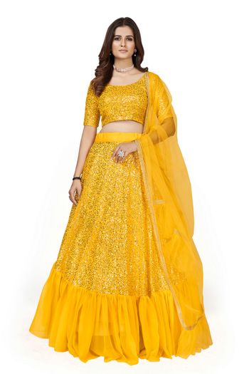 Georgette Semi Stitched Designer Lehenga Choli LD05730065