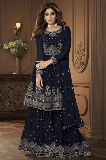 Georgette Semi Stitched Sharara Suit SS04370466