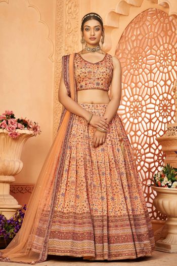 Heavy Chinon Digital Print Stitched Lehenga Choli LD01041117