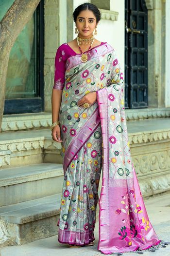 Kanjivaram Silk Meenakari Zari Woven Saree SR05800306