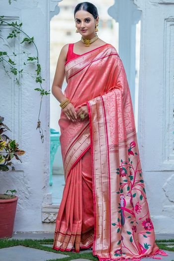 Kanjivaram Silk Meenakari Zari Woven Saree SR05800298