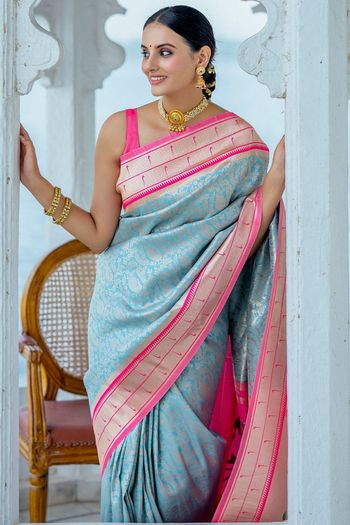 Kanjivaram Silk Meenakari Zari Woven Saree SR05800296