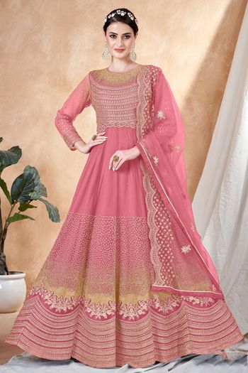 Off White Colour Pure Georgette Designer Anarkali Suit -