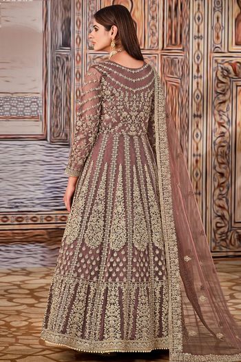 Net Semi Stitched Anarkali Suit SM01640274