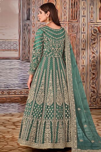 Net Semi Stitched Anarkali Suit SM01640272