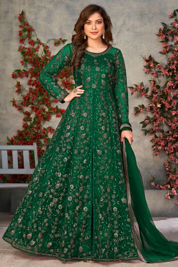 Faux Georgette Semi Stitched Anarkali Suit SM01640363