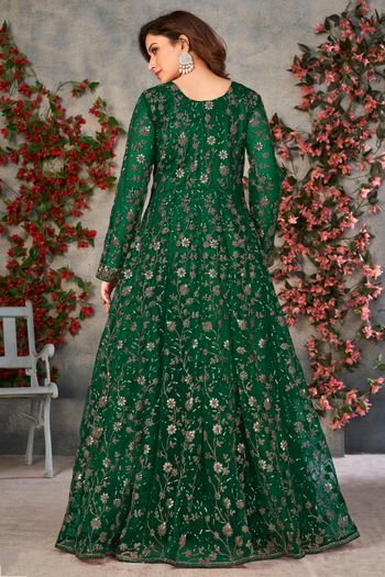 Faux Georgette Semi Stitched Anarkali Suit SM01640363