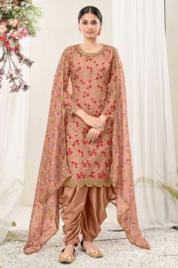 Net Semi Stitched Patiala Suit SM01640300