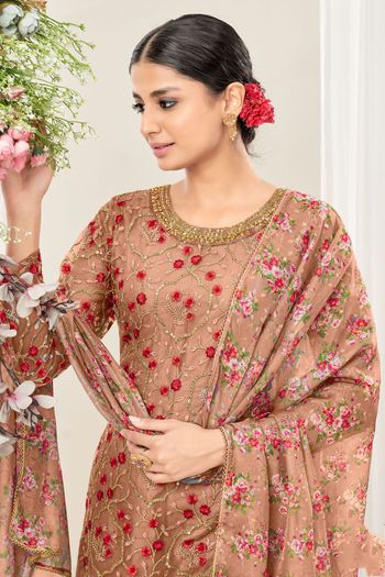 Net Semi Stitched Patiala Suit SM01640300