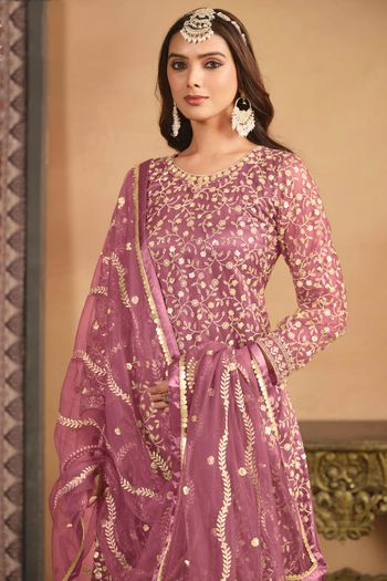 Net Semi Stitched Sharara Suit SS01640433