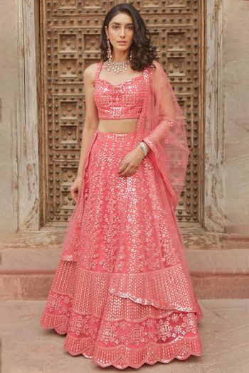 Organza Embroidery Semi Stitched Lehenga Choli LD01041124