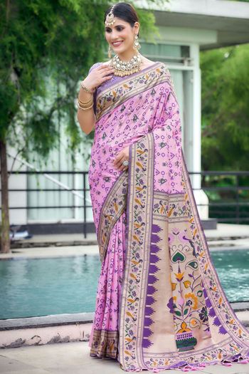 Paithani Patola Silk Patola Print With Zari Woven Saree SR05800428